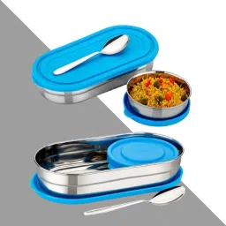 Steel Lunch box 2container BlueOval Blue_A4 2 Containers Lunch Box-image-23