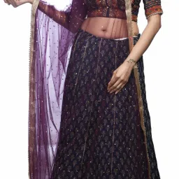 Net Embellished Purple Women Dupatta-image-25