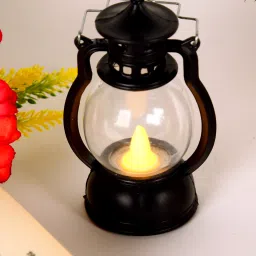 Flameless Smokeless Antique Lantern Lamp Hanging Led Candle Light Decorations Black Plastic Table Lantern-picture-33