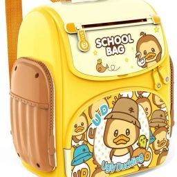 Backpack Piggy Saving Bank with Fingerprint Sensing Digital Password Money Safe Bank with Music and Light School Bag Design Coin Box for Kids (Multicolor) Coin Bank-picture-1