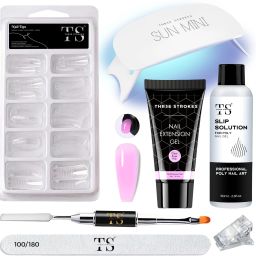 Nail Extension Kit Clear Rose Pink UV Nail Art Kit Slip Solution Nail Extension-image-41