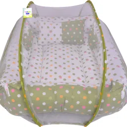 New Born Baby Luxury reversible Bedding Set With Mosquito Net And Pillow Standard Crib-image-28