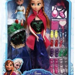 Doll Toy Set with a Big Doll, 1 Baby Doll, Dress, Makeup Accessories, Shoe Set-image-9