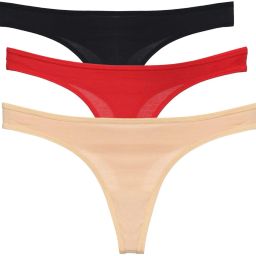 Pack of 3 Women Thong Black, Red, Beige Panty-image-96
