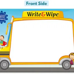 yuiop - Write & Wipe - Re Usable White Board - School Bus Design - Learning For Kids image 3