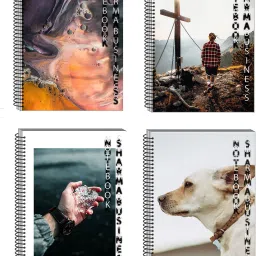 Spiral Notebook A4 Size 200 Pages Unruled White Page Pack of 4 For School Work A4 Notebook Unruled 200 Pages-image-60
