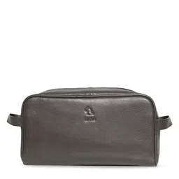 Kara Unisex Brown Leather Waterproof Travel Toiletry Bag-10