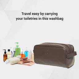Kara Tan Leather Toiletry Kit image 5