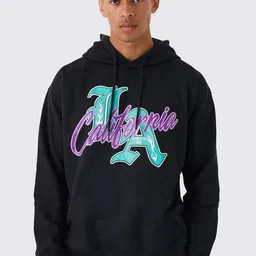 boohooMAN Typography Printed Hooded Oversized Varsity Sweatshirt With Kangaroo Pocket-picture-16