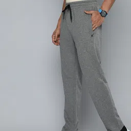 HRX By Hrithik Roshan Men Solid Charcoal Heather Terry Track Pants-image-38