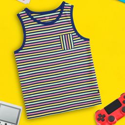 XY Life Boys Blue Arcade Navy Blue Combed Cotton Outer Vests-image-47