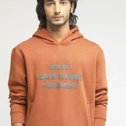 RARE RABBIT Men Ether Typography Printed Hooded Sweatshirt-image-41