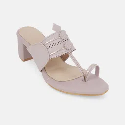 Mast & Harbour Textured Party Block Sandals with Laser Cuts image 2