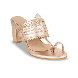 Mast & Harbour Textured Party Block Sandals with Laser Cuts image 2
