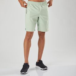 Men Sports Gym Shorts Polyester With Zip Pockets - Green-image-56
