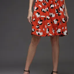 TANDUL Printed A-Line Knee Length Skirt-image-8