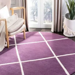 Safiya Carpet Purple Geometric Hand-Tufted Woollen Carpets-21