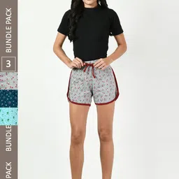 BAESD Pack Of 3 Conversational Printed High-Rise Pure Cotton Shorts-picture-44
