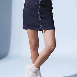 STREET 9 Denim Straight Mini Skirt-picture-39