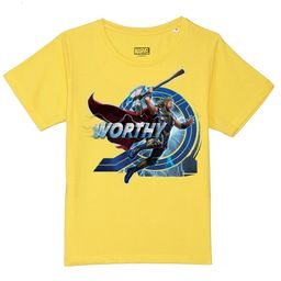 Marvel by Wear Your Mind Boys Yellow Printed Cotton T-shirt-image-85