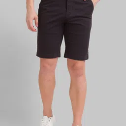 Parx Men  Solid Dark Grey Cotton  above knee length Shorts-image-22