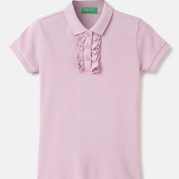 United Colors of Benetton Girls Polo Collar Short Sleeves Cotton T-shirt-image-32