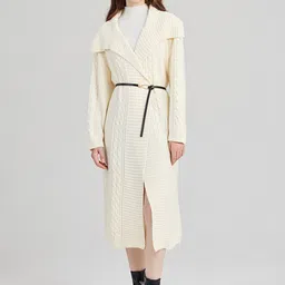 JC Collection Self Designed Shawl Collar Longline Overcoat-picture-41