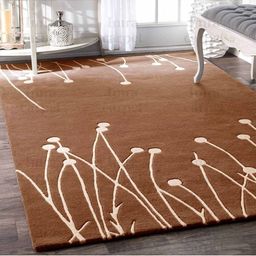 IMRA CARPET Beige & White Floral Printed Rectangle Shaped Woollen Carpet-picture-19
