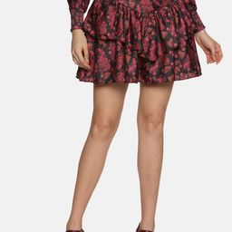 ISU Printed Ruffle Satin Tiered Mini Skirt-picture-27