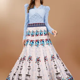 SAPTRANGI Printed Flared Maxi Skirts-picture-41