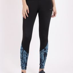 STUDIOACTIV Women Black & Blue Printed Snug Fit Training Tights-image-32