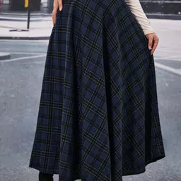 Stylecast X KPOP Checked A-Line Maxi Skirt-image-90
