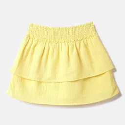United Colors of Benetton Girls Textured Pure Cotton A-Line Mini Skirt-image-72