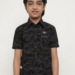 Octave Boys Camouflage Printed Cotton Casual Shirt-image-67