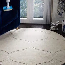 Safiya Carpet Grey Ethnic Motifs Hand-Tufted Woollen Carpet-image-80