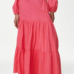 Marks & Spencer Pure Cotton Flared Maxi Skirt-image-2