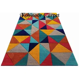 IMRA CARPET Red & Blue Geometric Woollen Contemporary Carpet-picture-51