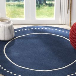 Safiya Carpet Navy Blue Geometric Hand-Tufted Woollen Carpets-51