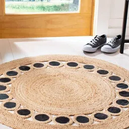 Art Avenue Combs Beige & Black Braided Round Jute Rug-image-75