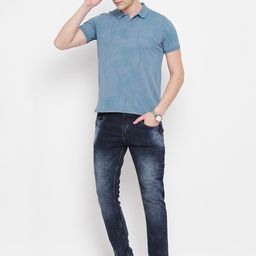 OGEN Men Floral Printed Polo Collar T-shirt-image-59