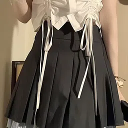 LULU & SKY Pleated Short Skater Skirt-image-19