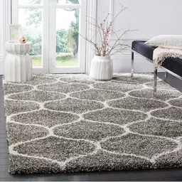 IMRA CARPET Grey Ethnic Motifs Anti-Skid Polyester Carpet-picture-51