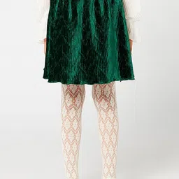One Friday Girls Green Solid A-Line Knee-Length Skirt-image-54