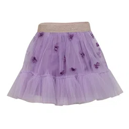 A Little Fable Girls Purple Embellished Knee-Length Flared Skirt-image-17