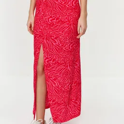 Trendyol Abstract Printed Maxi Straight Skirt-image-32
