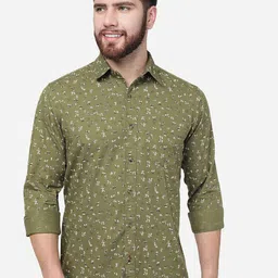 JADE BLUE Slim Fit Floral Printed Cotton Casual Shirt-image-82