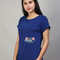 SillyBoom Typography Printed Extended Sleeves Cotton Lycra Maternity Feeding T-shirt-image-115