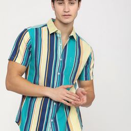 KETCH Men Cotton Slim Fit Striped Casual Shirt-image-50