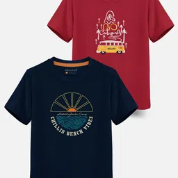 HELLCAT Boys Pack Of 2 Graphic Printed Cotton T-shirt-picture-16
