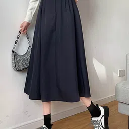 LULU & SKY Pleated A-Line Midi Skirt-image-15